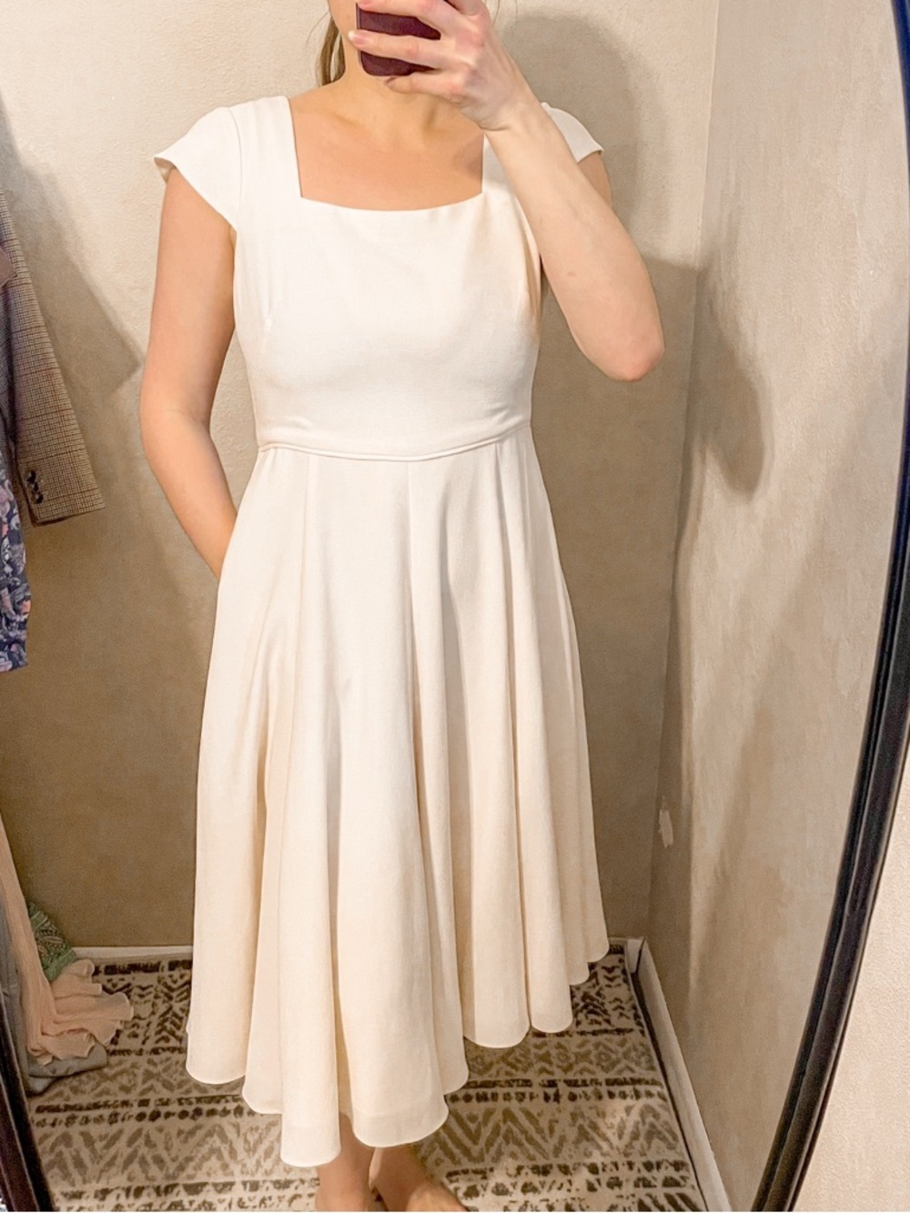 Gal Meets Glam Off White Short Sleeve Midi Dress